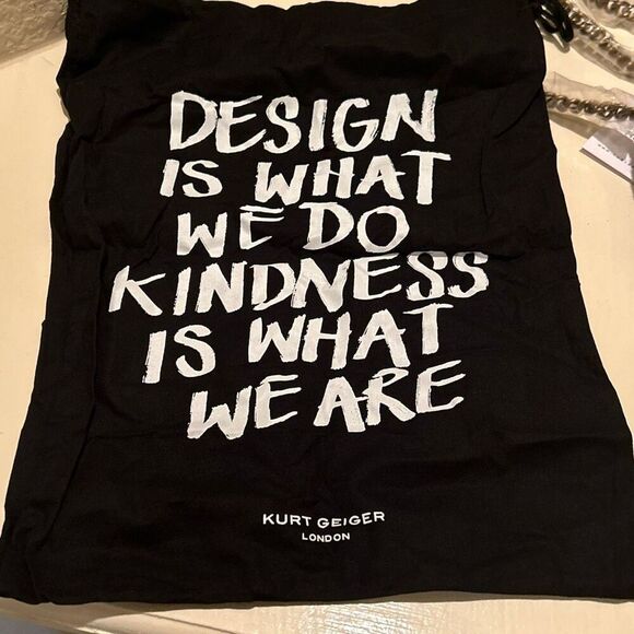 Kurt Geiger Mini Handle Kensington Bag Blue Tweed Plaid Strawberry Print Kawaii - Picture 12 of 14